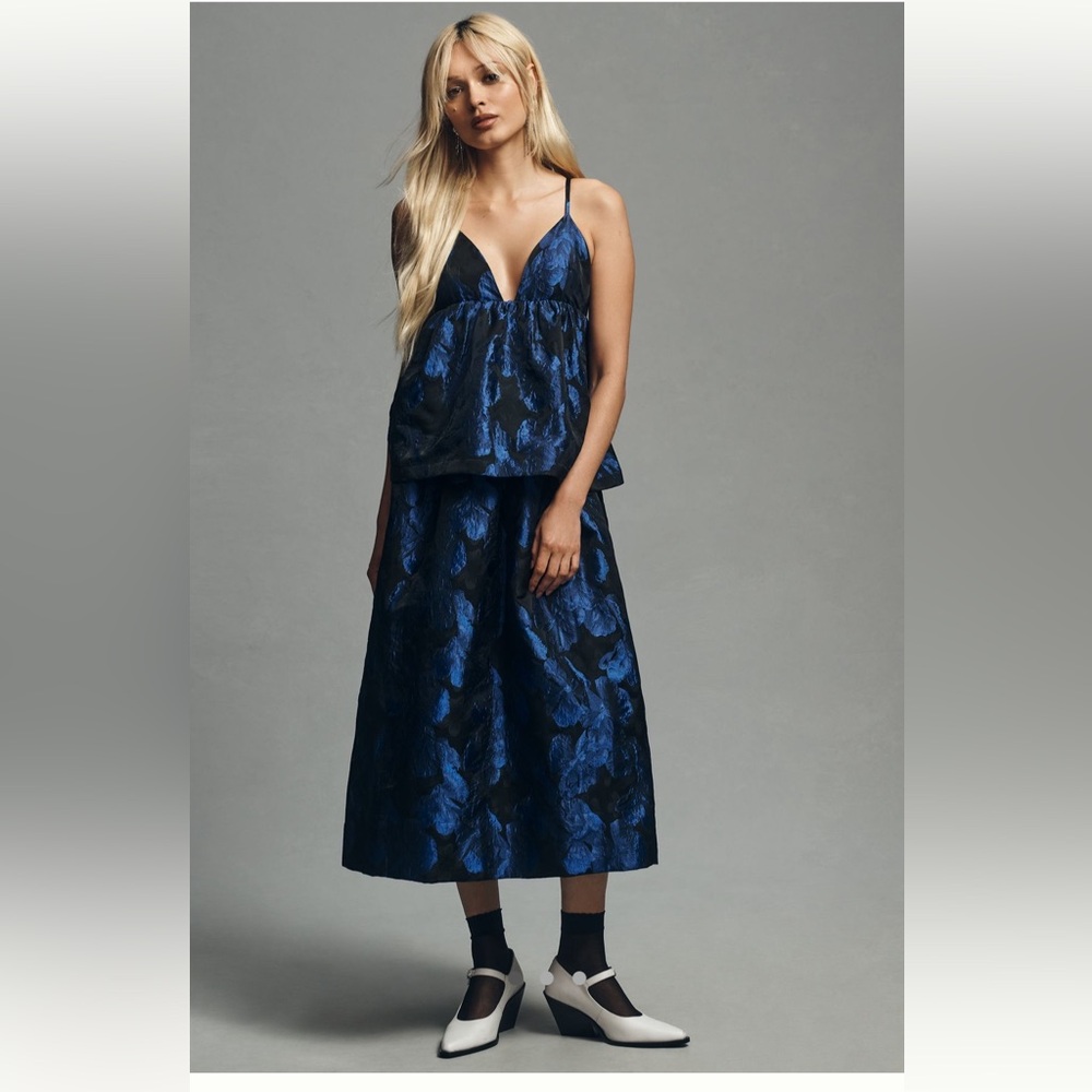 Anthropologie Blue and Black Dress